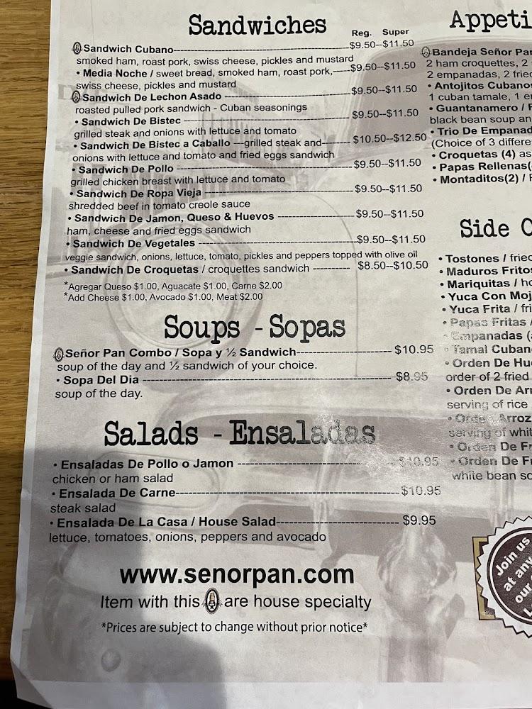 Señor Pan Cafe Menu image 2